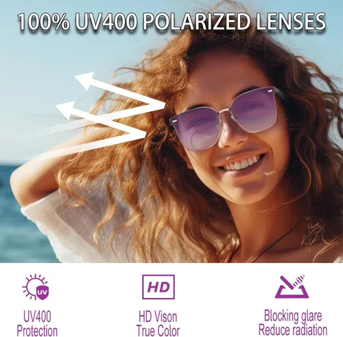 Miniatura 2 de Gafas Inteligentes para Mujeres IPX7 Impermeables Gafas AI con Traductor 150+ Idiomas Gafas Bluetooth con Altavoz, Auriculares de Oído Abierto