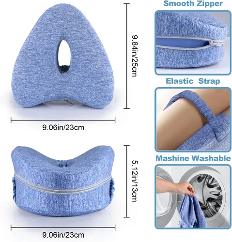 Miniatura 2 de Almohada de rodilla para las personas que duermen de lado, almohada de pierna para dormir, almohada de rodilla con correa, almohada de alineación