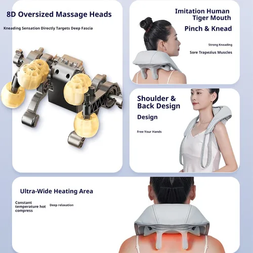 Miniatura 4 de Therapexa - Masajeador de cuello y hombros, masajeador de cuello y hombros con calor, masajeador inalámbrico de cuello Shiatsu para aliviar el dolor