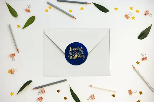 Miniatura 4 de 40 calcomanías de feliz cumpleaños, etiquetas redondas brillantes grandes de 2 pulgadas, ideal para fiestas de cumpleaños, caja de regalo, bolsa