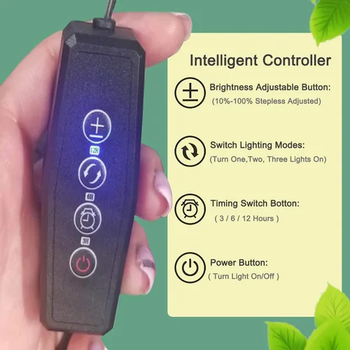 Miniatura 5 de Luz de cultivo de plantas, luz de cultivo para plantas de interior con altura ajustable de 20 a 60 pulgadas, temporizador de espectro completo, 3