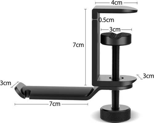 Miniatura 3 de Soporte de auriculares para debajo del escritorio, soporte de auriculares de aluminio giratorio de 360 grados para juegos de PC con organizador