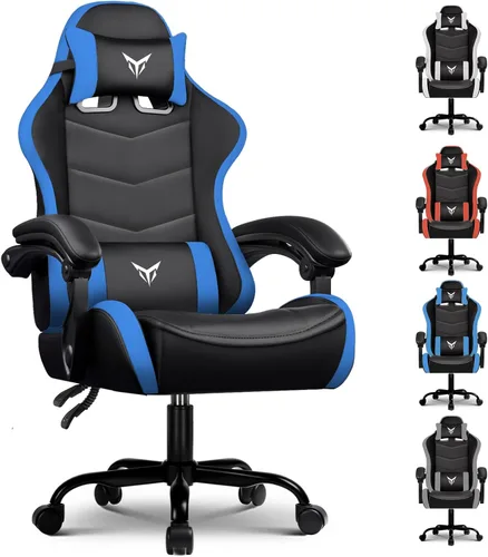 GTPLAYER Silla Gaming, Sillas de Videojuegos Estilo Racing Sillas de Juegos de PC para Adultos - Respaldo Alto Acolchado Ergonómico Reclinable Silla