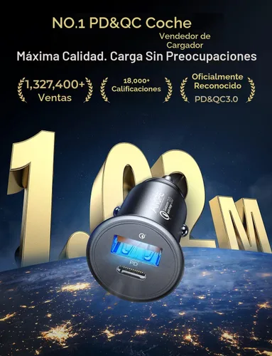 Miniatura 9 de AINOPE Cargador de coche de 67.5 W USB C de carga rápida, PD 45 W USB C cargador de coche carga rápida 【Mini y metal】 Adaptador de encendedor