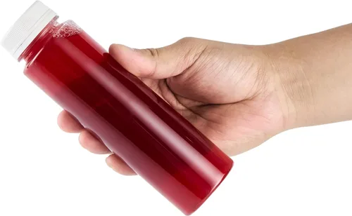 Miniatura 10 de Botella de plástico transparente redonda de 8 onzas para jugo prensado en frío - con tapa de seguridad, libre de BPA - 5,7 x 5,7 x 24,8 cm - caja