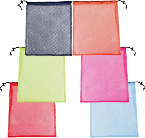 Miniatura 14 de 13 "X15.5" 12pcs malla lavandería cordón bolsa nylon cordón gimnasio bolsa con cierre de cordón