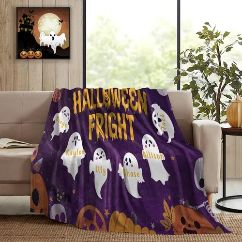 Miniatura 2 de Youltar Regalos temáticos de Halloween, manta de Halloween personalizada con nombre, regalos personalizados de Halloween para mujeres, hombres