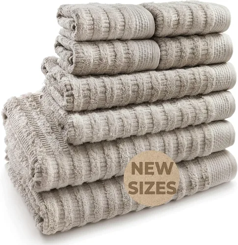 Miniatura 7 de Softerry Juego de toallas de baño de algodón orgánico puro, 100% algodón suave, extra absorbentes y duraderas, de secado rápido de 500 GSM, calidad