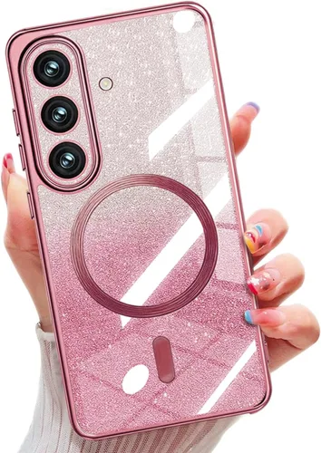 Miniatura 13 de Misscase Funda magnética compatible con iPhone 14 con purpurina y protector de lente de cámara, protección completa, compatible con MagSafe