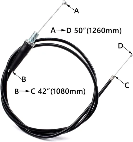 Miniatura 3 de 7/8 22mm puños de acelerador de goma suave con cable de giro, conjunto de acelerador para mini bicicleta de 50cc 90cc 110cc 125cc Mini/Pit/Dirt/ATV