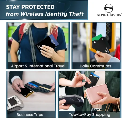 Miniatura 6 de 18 fundas de bloqueo RFID (14 soportes para tarjetas de crédito y 4 protectores para pasaportes) conjunto de protección premium contra robo