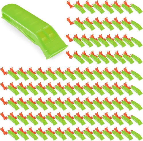 Miniatura 13 de 100 Piezas de Silbatos de Emergencia con Cordón Silbatos de Seguridad y Supervivencia Sonido Fuerte para Seguridad, Camping, Senderismo, Navegación