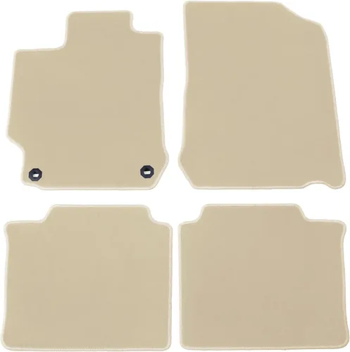 IKON MOTORSPORTS, alfombrilla compatible con Toyota Camry 2012-2017, alfombrillas de nylon beige para el suelo del coche, delanteras y traseras, de