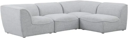 Miniatura 5 de Meridian Furniture Miramar Collection Modern Seccional modular tapizado con textura de lino contemporáneo, 109 pulgadas de ancho x 71 pulgadas