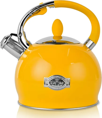 Miniatura 9 de SUSTEAS Tetera Silbante para Estufa - Tetera de Té de Acero Inoxidable Grado Alimenticio con Mango Ergonómico de Toque Frío, Con 1 Guante de Negro