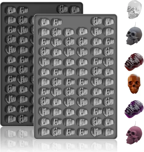 Miniatura 20 de 2 piezas de moldes de silicona de animales, 104 cavidades con forma de rana, lagarto, caracoles, moldes de silicona mini para hornear galletas