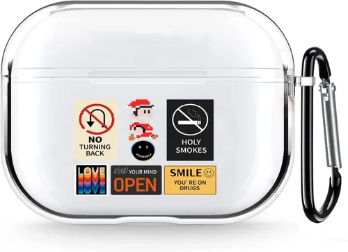 Miniatura 18 de Funda transparente para AirPods de 2ª generación de 1ª generación, diseño de gatito kawaii para mujeres, hombres y niños, funda de carga de TPU