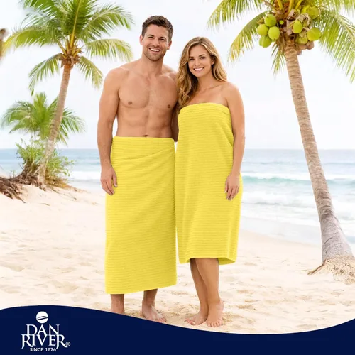 Miniatura 159 de DAN RIVER Paquete de 2 sábanas de baño de 35x70 pulgadas, sábanas de baño jumbo acanaladas para adultos, toallas grandes gruesas y absorbentes