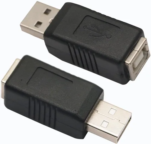 Adaptador USB 2.0, paquete de 2 unidades USB tipo A macho a tipo B hembra cable escáner de impresora, para adaptador de escáner de disco duro