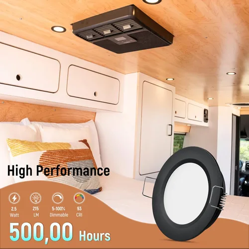Miniatura 2 de Paquete de 8 luces LED de 12 voltios en forma de disco para RV, montaje empotrado en el techo, luz de techo de 7 cm, luz de techo de 12 V