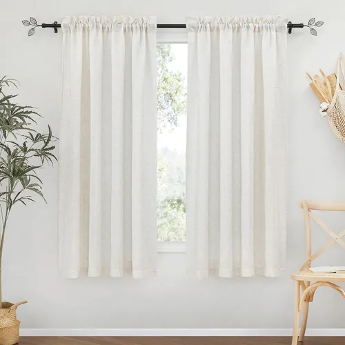 Miniatura 71 de RYB HOME Cortinas extralargas de 108 pulgadas de largo, transpirables con bolsillo para barra, cortinas traslúcidas blancas para sala de estar