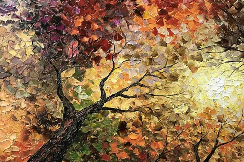 Miniatura 3 de Tiancheng Arte, 24 x 48 pulgadas, arte moderno de árbol pintado a mano, pintura al óleo, marco de madera abstracto, arte de pared para sala