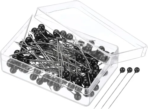 PATIKIL 200 pines rectos de 1.5 pulgadas con cabeza de bola perlada de plástico para tela, decoración, joyería, bricolaje, manualidades y proyectos