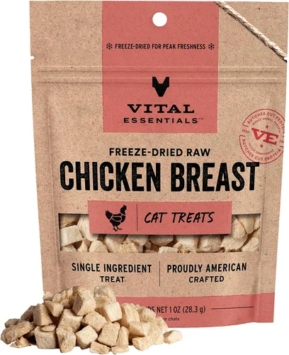 Miniatura 9 de Vital Essentials Menudencias de Pollo Golosinas para Gatos, 1 onza Crudo Liofilizado Proteína Única Sin Granos, Sin Gluten, Sin Relleno