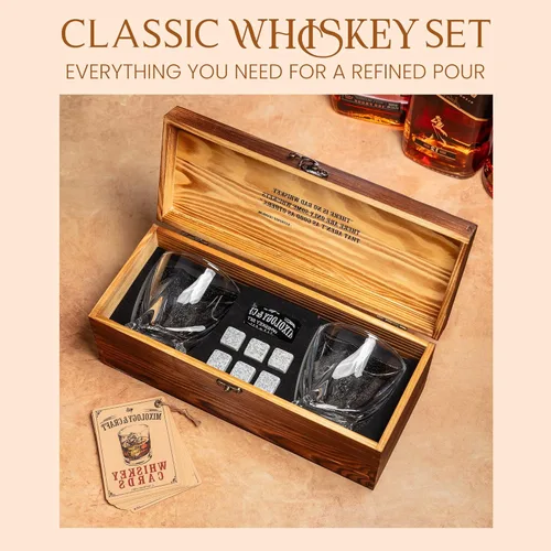 Miniatura 2 de Mixology & Craft Juego de whisky - 12 piezas con piedras de granito, vasos y posavasos