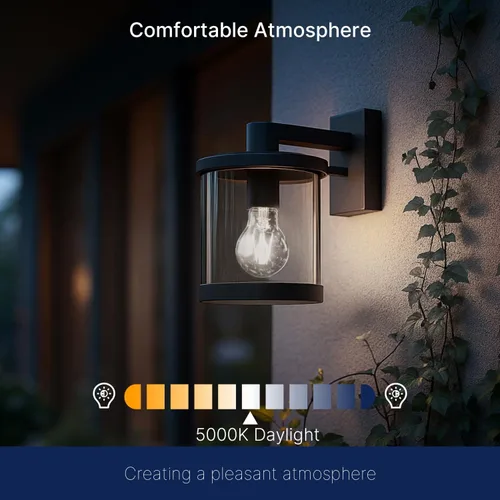 Miniatura 6 de FLSNT Foco Sensor de Atardecer a Amanecer para Exterior A19 LED, 5000K Luz Diurna, 7W (equivalente a 60W), 800LM, Base E26 de Filamento Vintage, 60w