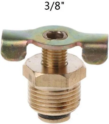 Miniatura 9 de harayaa 3/8 "válvula de drenaje de latón NPT compresor de aire tanque Petcock válvula de drenaje de agua 1.181x0.945 in