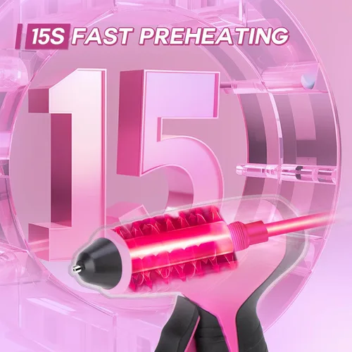 Miniatura 3 de Pistola de pegamento caliente inalámbrica, juego de pistola de pegamento de precalentamiento rápido de 15 s de 7.2V rosa con 25 piezas de mini palos