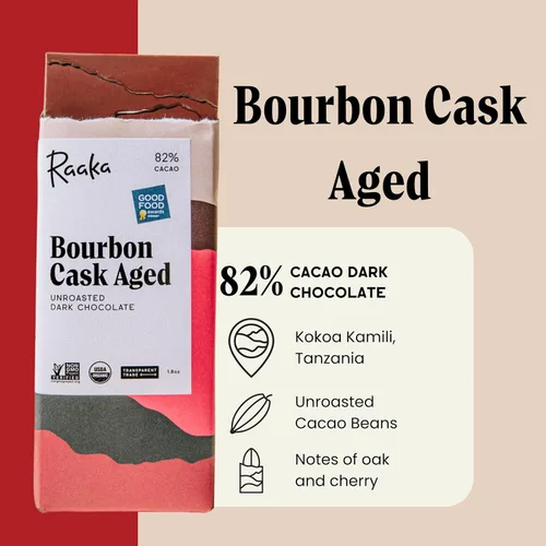 Miniatura 4 de Chocolate oscuro Raaka (barra de 1.8 oz – paquete de 3), orgánico, sin OMG, Kosher Premium Craft Chocolate, vegano, sin gluten y soja, agridulce