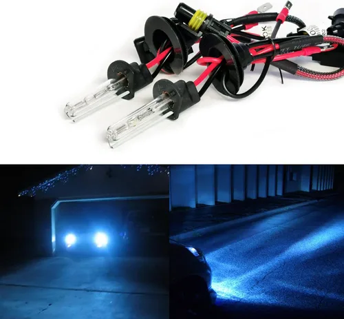 Miniatura 2 de Bombillas HID de xenón H1 AC de 35 W superbrillantes, lámpara de repuesto para faros delanteros, 10000 K, azul profundo, paquete de 2