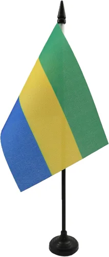 Miniatura 192 de AZ FLAG Sierra Leone Bandera de mesa 5'' x 8'' - Bandera de escritorio de Sierra Leona 21 x 14 cm - Bastón y base de plástico negro
