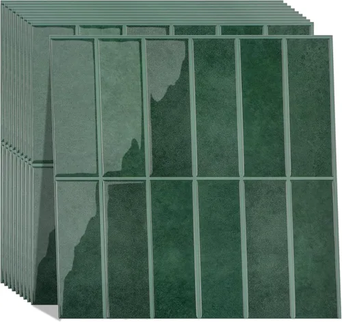 Miniatura 11 de Azulejos autoadhesivos para despegar y pegar, diseño mate más grueso de 12 x 12 pulgadas, para despegar y pegar en muro de cocina (negro ceniza)