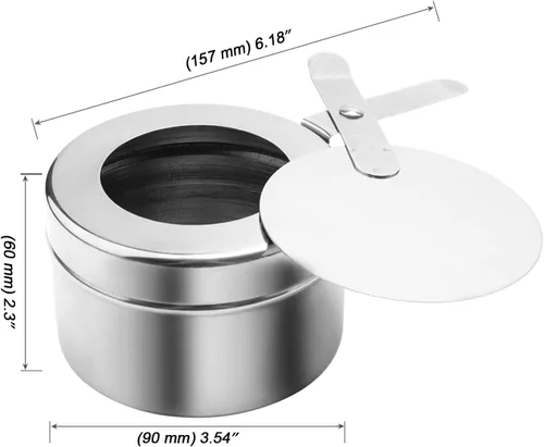 Miniatura 2 de MOUYAT 6 soportes de combustible para rozar con tapa, acero inoxidable para mechas de combustible, esterno, soporte de calor enlatado