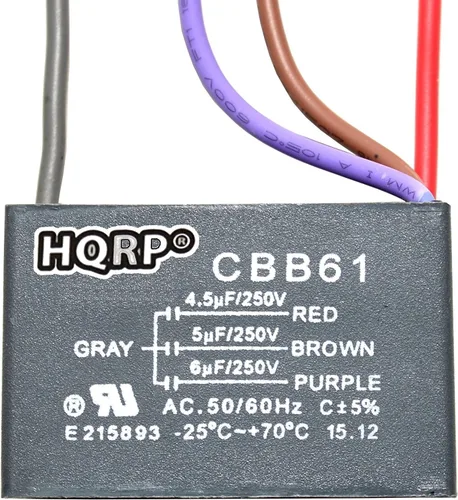 Miniatura 29 de HQRP Condensador de ventilador de techo CBB61 1uf+2uf de 3 cables listado UL