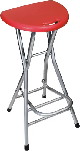 Miniatura 8 de Taburetes plegables portátiles para adultos, taburete plegable de 28 pulgadas, taburetes altos para interiores con asa, taburete de bar de plástico