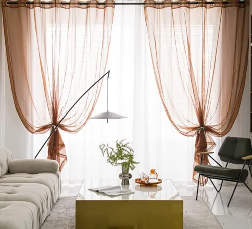 Miniatura 54 de PI - Cortinas traslúcidas con paneles pequeños, cortina transparente para ventana de cocina, mirador, 2 paneles