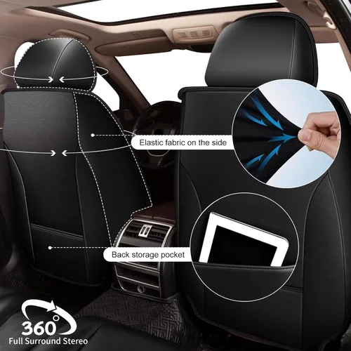 Miniatura 4 de YORKNEIC Fundas de asiento delantero de automóvil para BMW X1 para 2013-2022: fundas de asiento delantero de automóvil de cuero transpirable