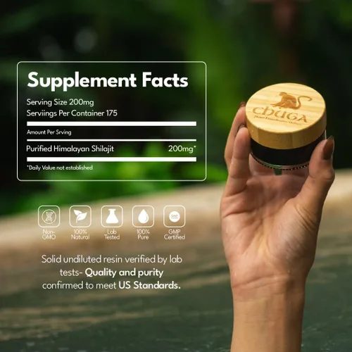 Miniatura 4 de Chuga's Shilajit Shilajit orgánico cosechado 16,000 pies Probado en laboratorio en Estados Unidos, ácido fúlvico 74+, grado A, refuerzo