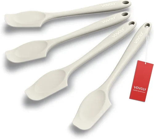 Miniatura 11 de Mini espátulas de silicona, espátula pequeña curvada con cuenco poco profundo para cocina, raspador de tarro sin costuras para cocinar hornear