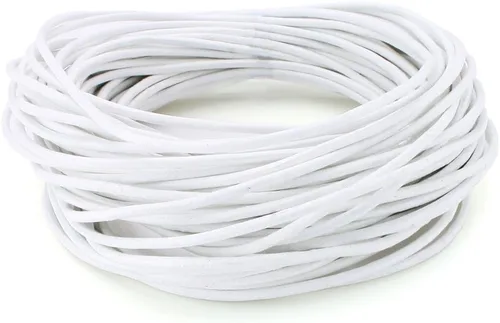 Cordones de cuero redondos genuinos Beadnova de 0.05 a 0.19 in para el collar de la pulsera que rebordea la fabricación de la joyería, 01.blanco,