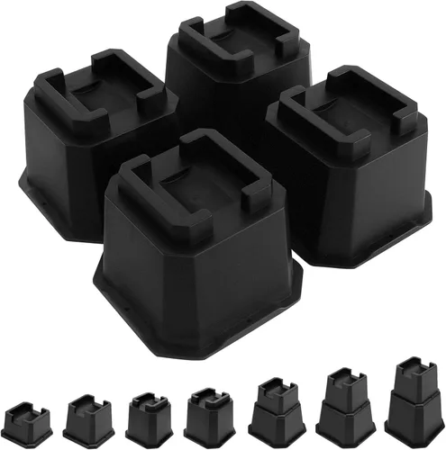 Miniatura 10 de Elevadores de Cama Shouwuhho de 2 Pulgadas, Elevadores de Muebles con Alturas de 2 3 4 5 6 7 8 Pulgadas de Alta Resistencia, Elevadores de Cama