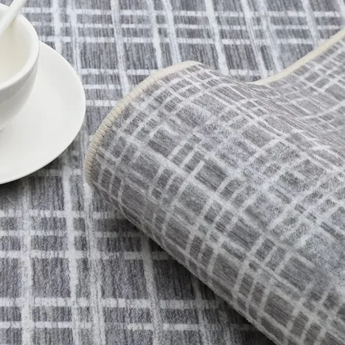 Miniatura 6 de GAOMON Alfombra Corredor de Área de 2 x 6 pies moderna geométrica gris de lana sintética antideslizante de pelo bajo hecha a máquina lavable
