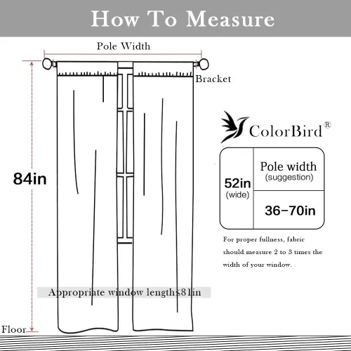 Miniatura 6 de ColorBird Juego de cortinas para sala de estar 4 paneles