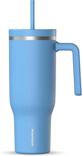Miniatura 28 de Hydrapeak Voyager Vaso de 40 oz con Asa y Tapa con Pajita Botella de Agua Reutilizable de Acero Inoxidable Taza de Viaje Compatible con Portavasos