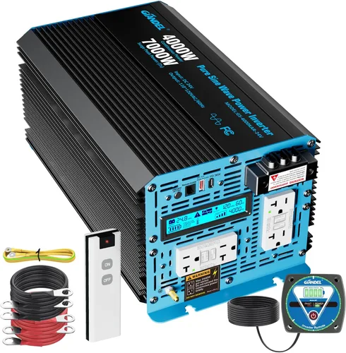 Miniatura 11 de Inversor de corriente de onda sinusoidal pura de 1200 vatios, 12V CC a 120V, batería de litio compatible con fusibles UL y USB-C PD30W y QC 3.0