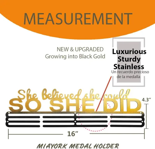 Miniatura 2 de Medal Hanger Display Upgrade-Medal Holder Wall Mount Easy to Install Race Runner for Your Medals